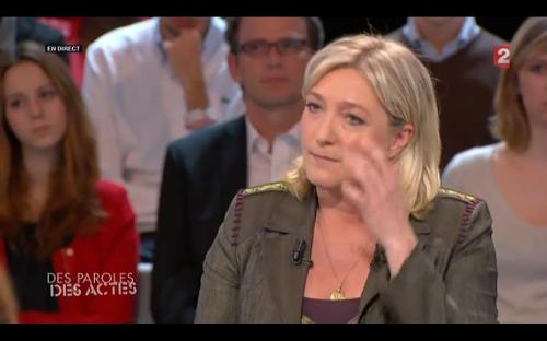 Marine Le Pen, hier, sur le plateau de France 2