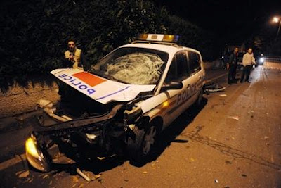 Voiture de police accidentée en 2007