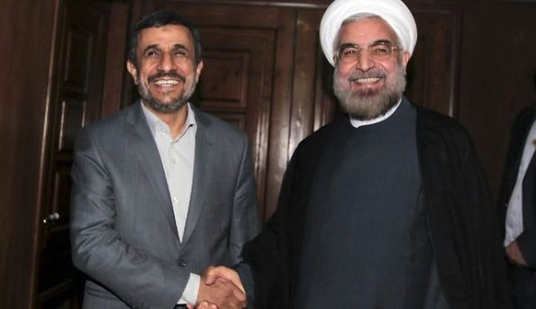 Mahmoud Ahmadinejad et Hassan Rohani