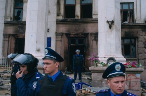 Maison des syndicats, après l'incendie criminel/Archives/ Crédits photo/ Alexandre Sivov